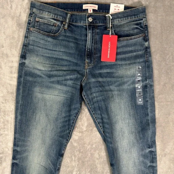 Lucky Brand Jeans Mens 36x34 412 Athletic Slim 2 Way Stretch Medium Wash Denim - Picture 3 of 15